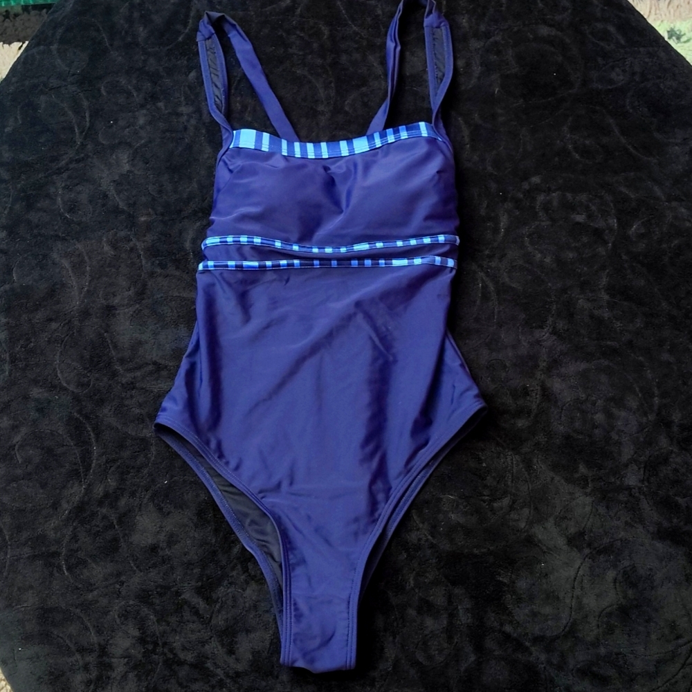 Navy Blue One-Piece Swimsuit CUPSHE WOMEMS SWIMWEAR ONE-PIECE FULL-PIECE